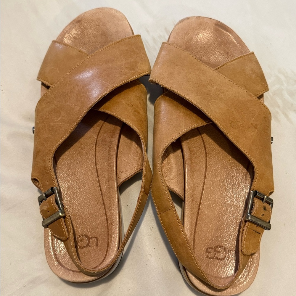 UGG tan straps leather sandals